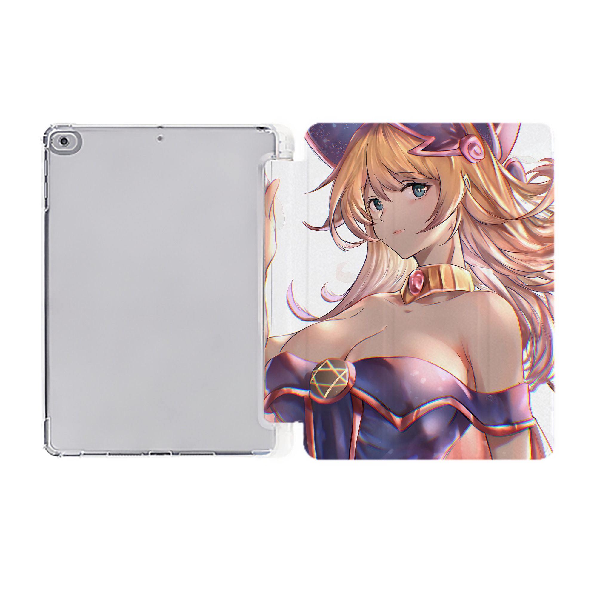 （画像用） 遊☆戯☆王 Yu-Gi-Oh! IPad ケース ペン収納付き 三つ折りスタンド PUレザー×シリコン 対応機種9.5/10.5/10.9インチ